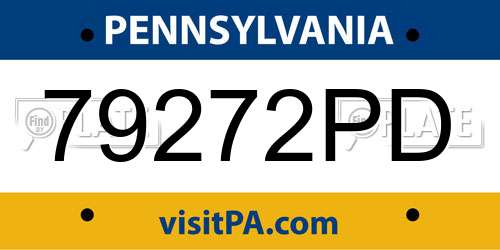 79272PD Pennsylvania License Plate