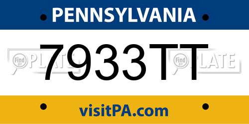 7933TT Pennsylvania License Plate