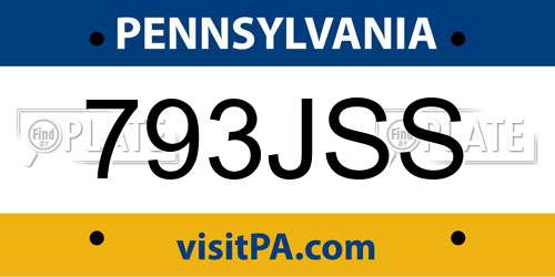 793JSS Pennsylvania License Plate