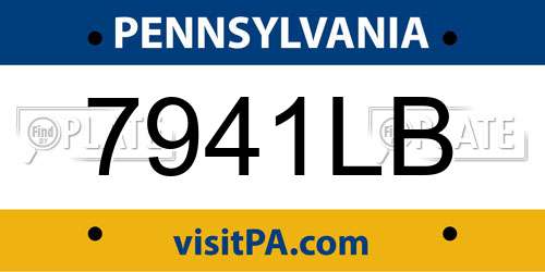 7941LB Pennsylvania License Plate