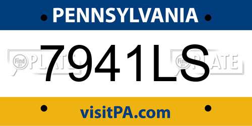 7941LS Pennsylvania License Plate