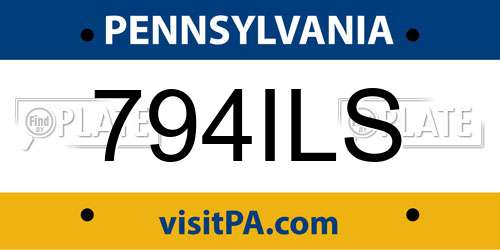 794ILS Pennsylvania License Plate