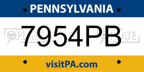 7954PB Pennsylvania License Plate