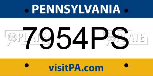 7954PS Pennsylvania License Plate