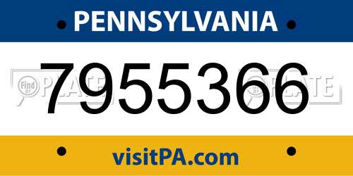 7955366 Pennsylvania License Plate