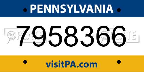 7958366 Pennsylvania License Plate