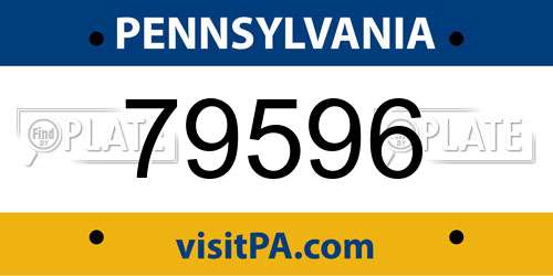 79596 Pennsylvania License Plate