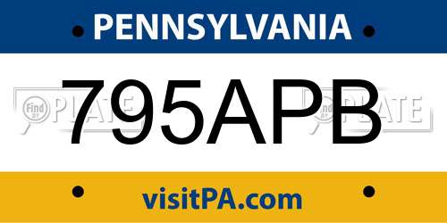 795APB Pennsylvania License Plate
