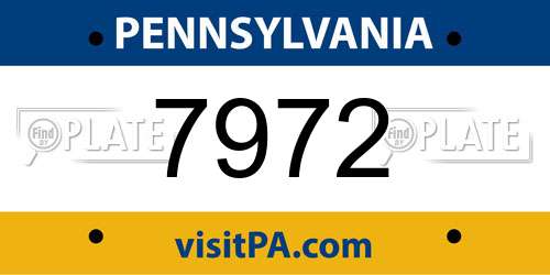 7972 Pennsylvania License Plate