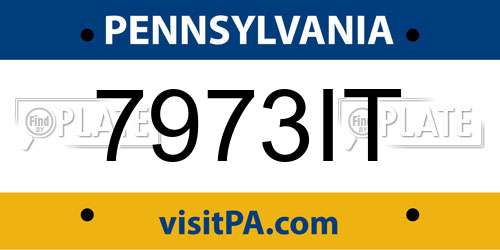 7973IT Pennsylvania License Plate
