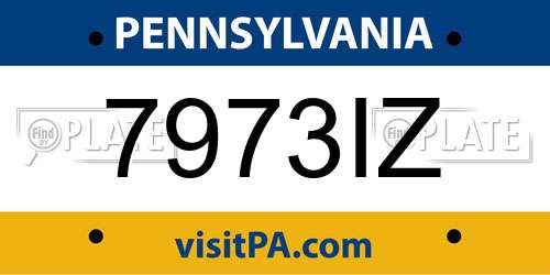 7973IZ Pennsylvania License Plate