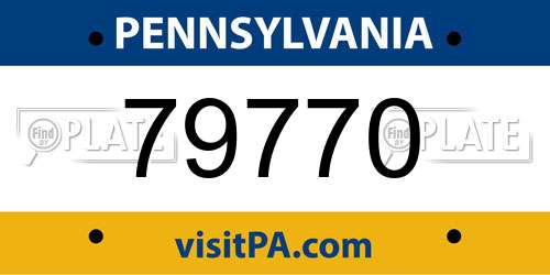 79770 Pennsylvania License Plate