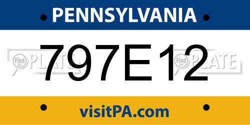 797E12 Pennsylvania License Plate