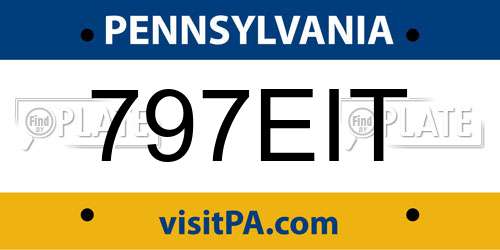 797EIT Pennsylvania License Plate