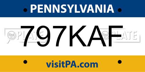 797KAF Pennsylvania License Plate