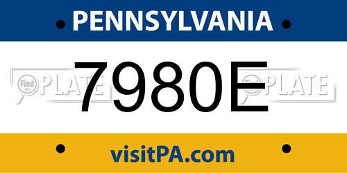 7980E Pennsylvania License Plate