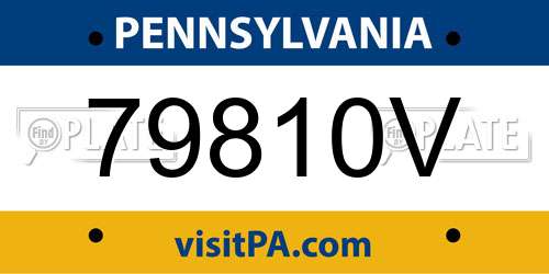 79810V Pennsylvania License Plate