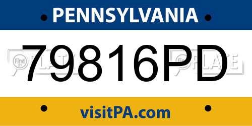 79816PD Pennsylvania License Plate