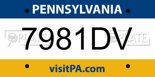 7981DV Pennsylvania License Plate