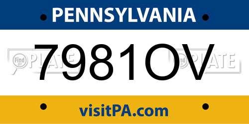 7981OV Pennsylvania License Plate