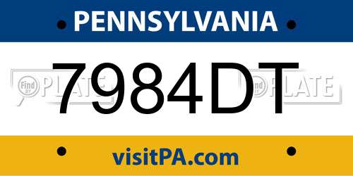 7984DT Pennsylvania License Plate