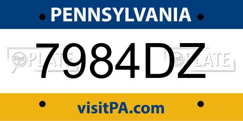 7984DZ Pennsylvania License Plate