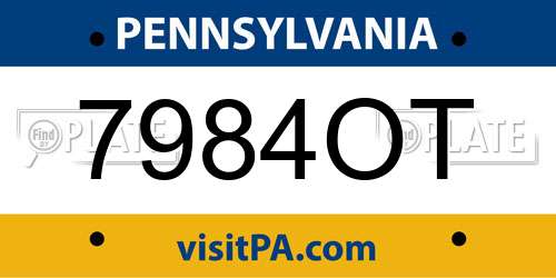 7984OT Pennsylvania License Plate