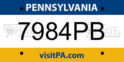 7984PB Pennsylvania License Plate