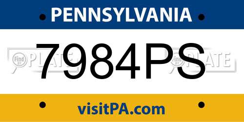7984PS Pennsylvania License Plate