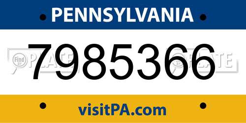 7985366 Pennsylvania License Plate