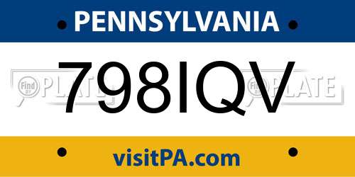 798IQV Pennsylvania License Plate