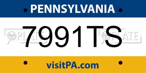 7991TS Pennsylvania License Plate