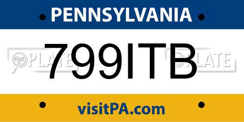 799ITB Pennsylvania License Plate