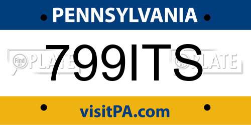 799ITS Pennsylvania License Plate