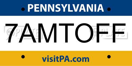 7AMTOFF Pennsylvania License Plate