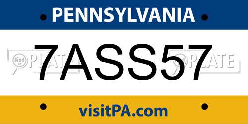 7ASS57 Pennsylvania License Plate