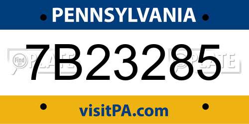 7B23285 Pennsylvania License Plate