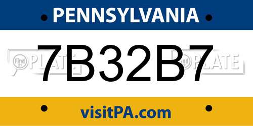 7B32B7 Pennsylvania License Plate