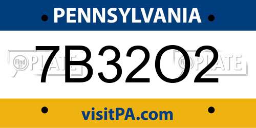 7B32O2 Pennsylvania License Plate