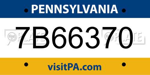 7B66370 Pennsylvania License Plate