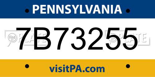 7B73255 Pennsylvania License Plate