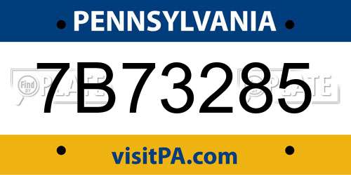 7B73285 Pennsylvania License Plate