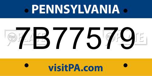 7B77579 Pennsylvania License Plate