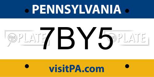 7BY5 Pennsylvania License Plate