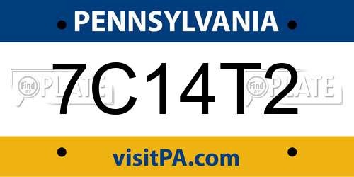 7C14T2 Pennsylvania License Plate