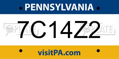 7C14Z2 Pennsylvania License Plate