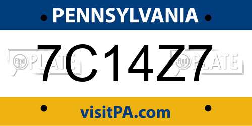 7C14Z7 Pennsylvania License Plate