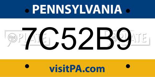 7C52B9 Pennsylvania License Plate