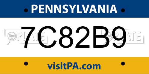 7C82B9 Pennsylvania License Plate