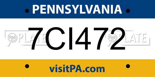 7CI472 Pennsylvania License Plate